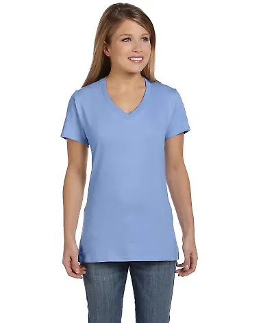 S04V Nano-T Women's V-Neck T-Shirt Light Blue front view