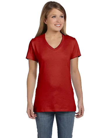 S04V Nano-T Women's V-Neck T-Shirt Deep Red front view