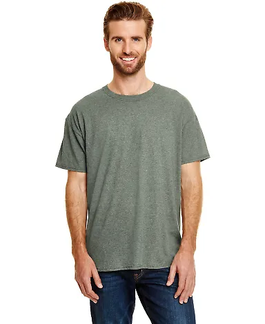 Hanes 42TB X-Temp Triblend T-Shirt with Fresh IQ o Military Green Triblend front view