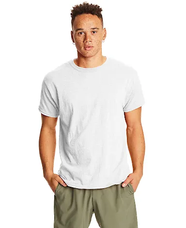 Hanes 42TB X-Temp Triblend T-Shirt with Fresh IQ o Eco White front view