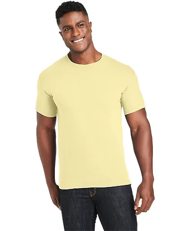 Hanes 42TB X-Temp Triblend T-Shirt with Fresh IQ o Lemon Meringue Heather front view