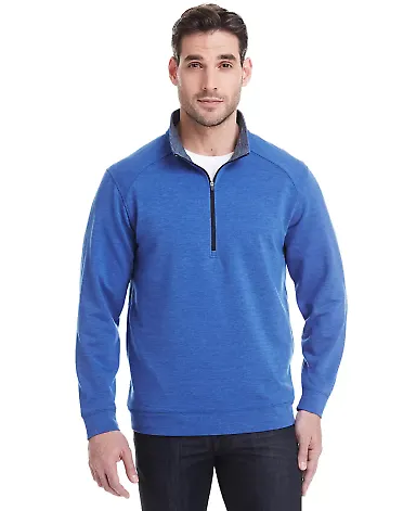 197 8434 Omega Stretch Terry Quarter-Zip Pullover in Royal triblend front view