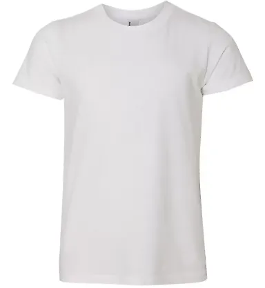 2201W Youth Fine Jersey T-Shirt WHITE front view