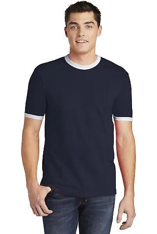 2410W Fine Jersey Ringer T-Shirt Navy/ White front view