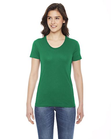 BB301W Ladies' Poly-Cotton Short-Sleeve Crewneck in Kelly green front view