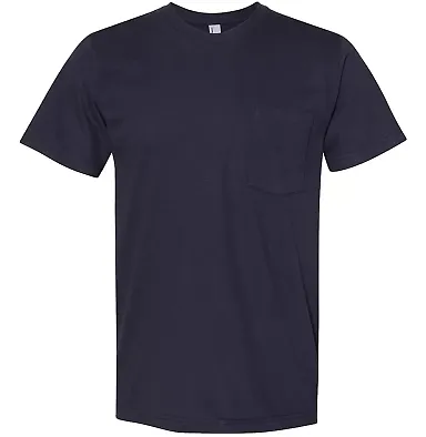 2406W Unisex Fine Jersey Pocket Short-Sleeve T-Shi NAVY front view