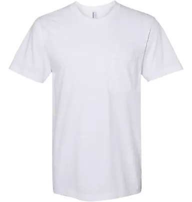 2406W Unisex Fine Jersey Pocket Short-Sleeve T-Shi WHITE front view