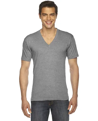 TR461W Unisex Triblend Short-Sleeve V-Neck ATHLETIC GREY front view