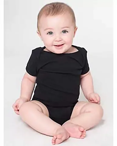 4001W Infant Baby Rib One Piece Black front view