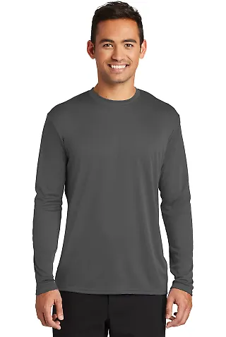 244 PC380LS Port & Company  Long Sleeve Performanc Charcoal front view