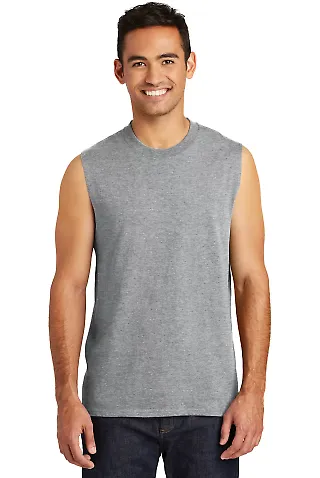 244 PC54SL Port & Company  Core Cotton Sleeveless  Athletic Hthr front view
