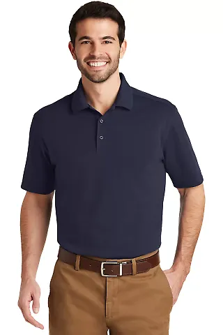 242 K164 Port Authority SuperPro Knit Polo True Navy front view