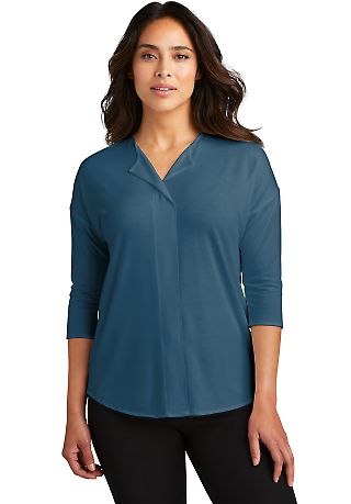 242 LK5433 Port Authority Ladies Concept 3/4-Sleev in Dusty blue front view