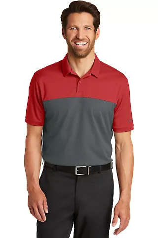 232 881655 Nike Golf Dri-FIT Colorblock Micro Piqu Varsity Red/An front view