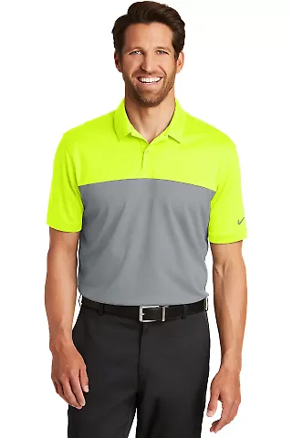 232 881655 Nike Golf Dri-FIT Colorblock Micro Piqu Volt/Cool Grey front view