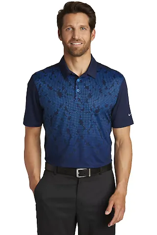 232 881658 Nike Golf Dri-FIT Mobility Camo Polo Midn Nvy/Ph Bl front view