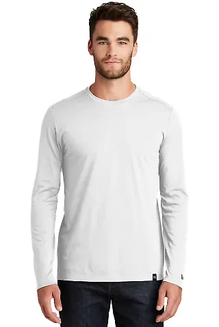 1001 NEA102 New Era  Heritage Blend Long Sleeve Cr White front view