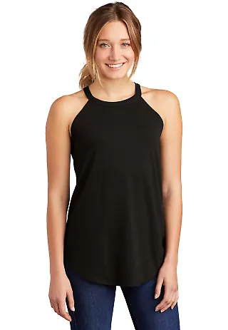 DT137L District Made  Ladies Perfect Tri  Rocker T in Black front view
