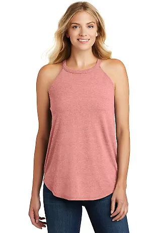 DT137L District Made  Ladies Perfect Tri  Rocker T in Blush frost front view