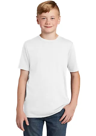 DT130Y District Made  Youth Perfect Tri  Crew Tee White front view