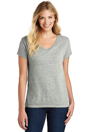 DM465A District Made  Ladies Cosmic V-Neck Tee Grey Astro front view