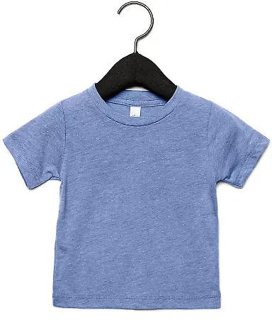 3413B Bella + Canvas Triblend Baby Short Sleeve Te in Blue triblend front view