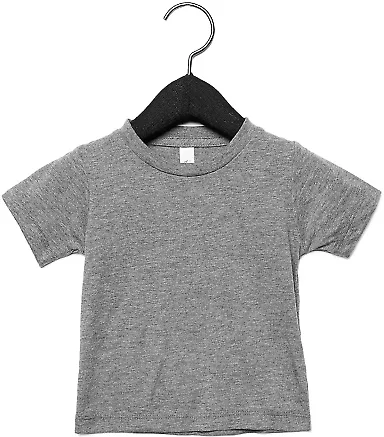 3413B Bella + Canvas Triblend Baby Short Sleeve Te in Grey triblend front view