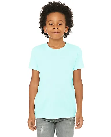 3413Y Bella + Canvas Youth Triblend Jersey Short S in Ice blue triblnd front view