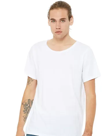 3014 Bella + Canvas Raw Neck Tee in White front view