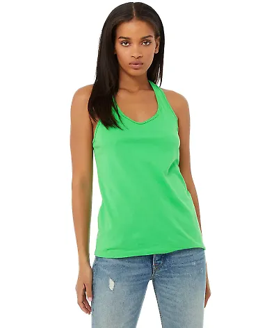 6008 Bella + Canvas Women's Jersey Racerback Tank SYNTHETIC GREEN front view