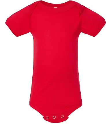 100B Bella + Canvas Baby Short Sleeve Onesie in Red front view