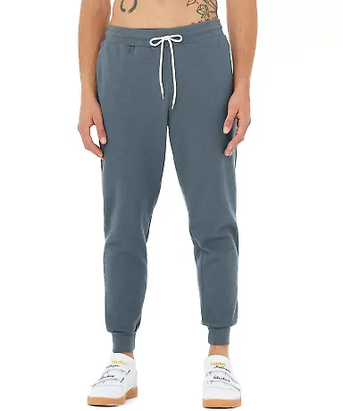 3727 Bella + Canvas Unisex Sponge Fleece Jogger Sw in Heather slate front view