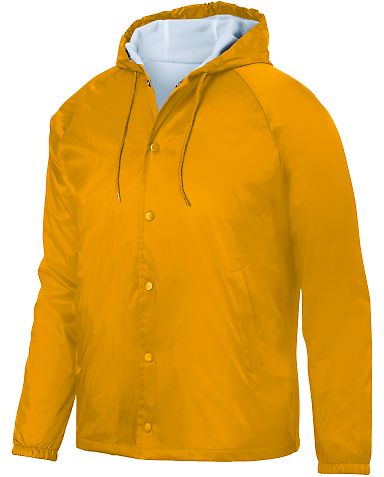 3102 Augusta Sportswear Hooded Coaches Jacket in Gold front view