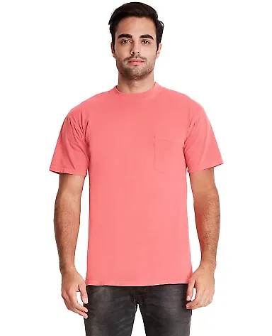 Next Level 7415 Inspired Dye Pocket Crew in Guava front view