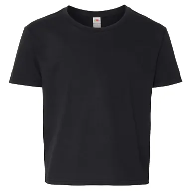 50 SF45BR SofSpun Youth T-Shirt Black front view