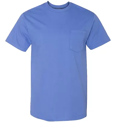 Gildan H300 Hammer Short Sleeve T-Shirt with a Poc FLO BLUE front view