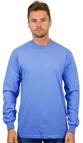 Gildan H400 Hammer Long Sleeve T-Shirt in Flo blue front view