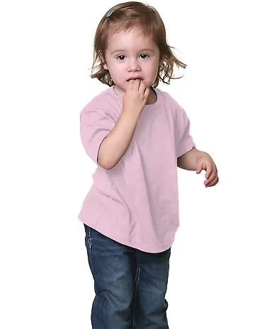Bayside 4125 Toddler Tee Pink front view