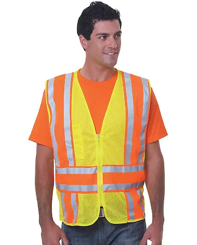 301 3787 ANSI Safety Mesh Vest Lime Green front view