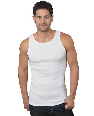 301 4573 2x1 Ribbed Tank Top White front view