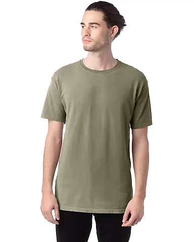 Comfort Wash GDH100 Garment Dyed Short Sleeve T-Sh in Faded fatigue front view
