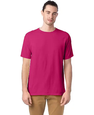 Comfort Wash GDH100 Garment Dyed Short Sleeve T-Sh in Peony pink front view