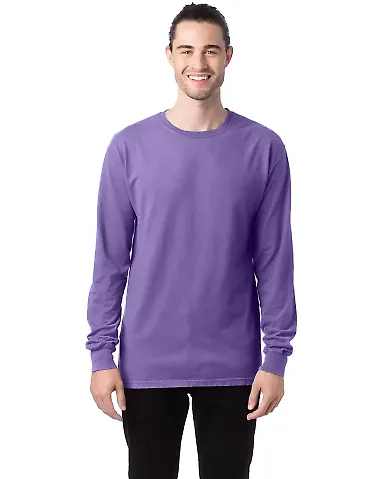 Comfort Wash GDH200 Garment Dyed Long Sleeve T-Shi in Lavender front view