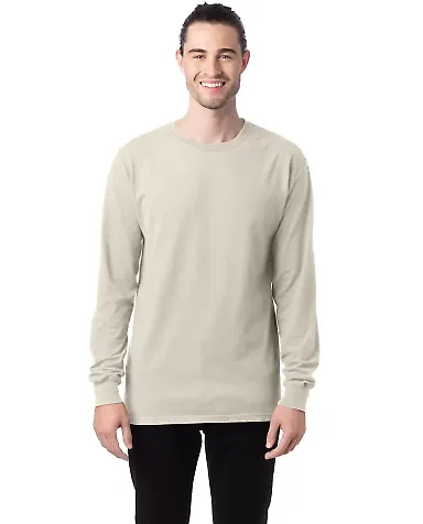 Comfort Wash GDH200 Garment Dyed Long Sleeve T-Shi in Parchment front view