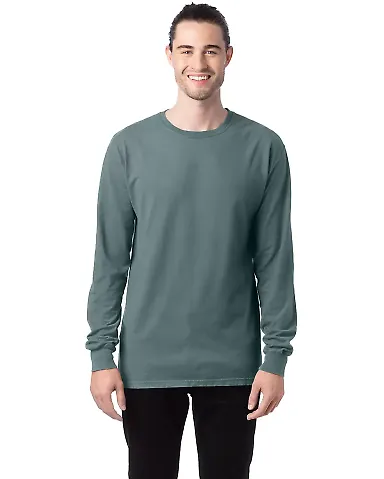 Comfort Wash GDH200 Garment Dyed Long Sleeve T-Shi in Cypress green front view
