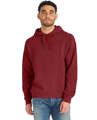 Comfort Wash GDH450 Garment Dyed Unisex Hooded Pul in Cayenne front view