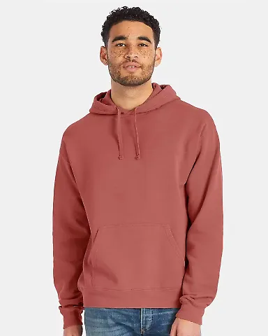 Comfort Wash GDH450 Garment Dyed Unisex Hooded Pul in Nantucket red front view