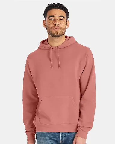 Comfort Wash GDH450 Garment Dyed Unisex Hooded Pul in Mauve front view