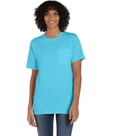 Comfort Wash GDH150 Garment Dyed Short Sleeve T-Sh in Freshwater front view