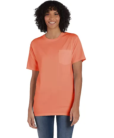 Comfort Wash GDH150 Garment Dyed Short Sleeve T-Sh in Horizon orange front view